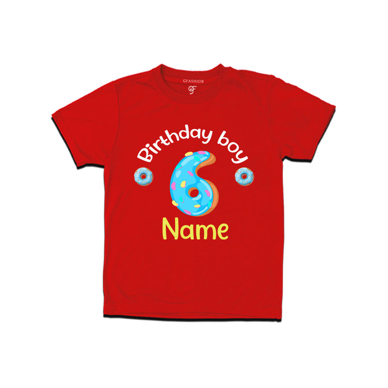 Donut Birthday boy t shirts with name customized for 6th birthday