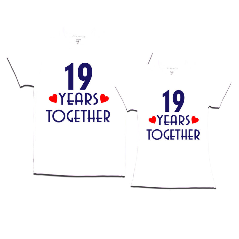 19 years together wedding anniversary couple t-shirts