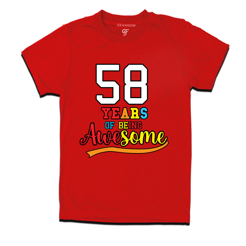 58 years of being awesome 58th birthday t-shirts