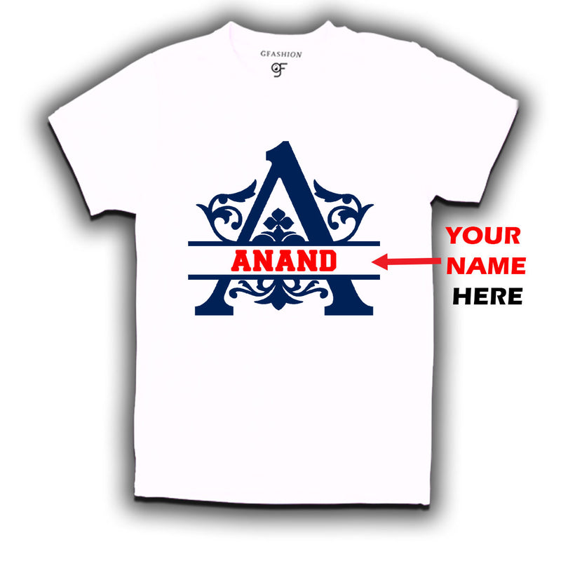 Initial A with name t shirts for kids and adults