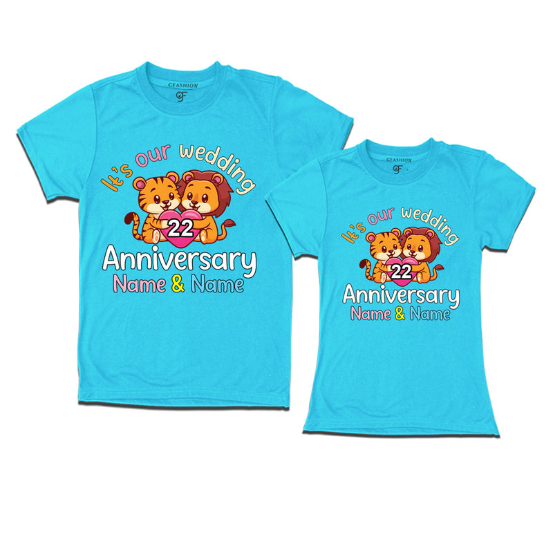 Its our wedding 22nd anniversary lovely couples name customize t-shirts
