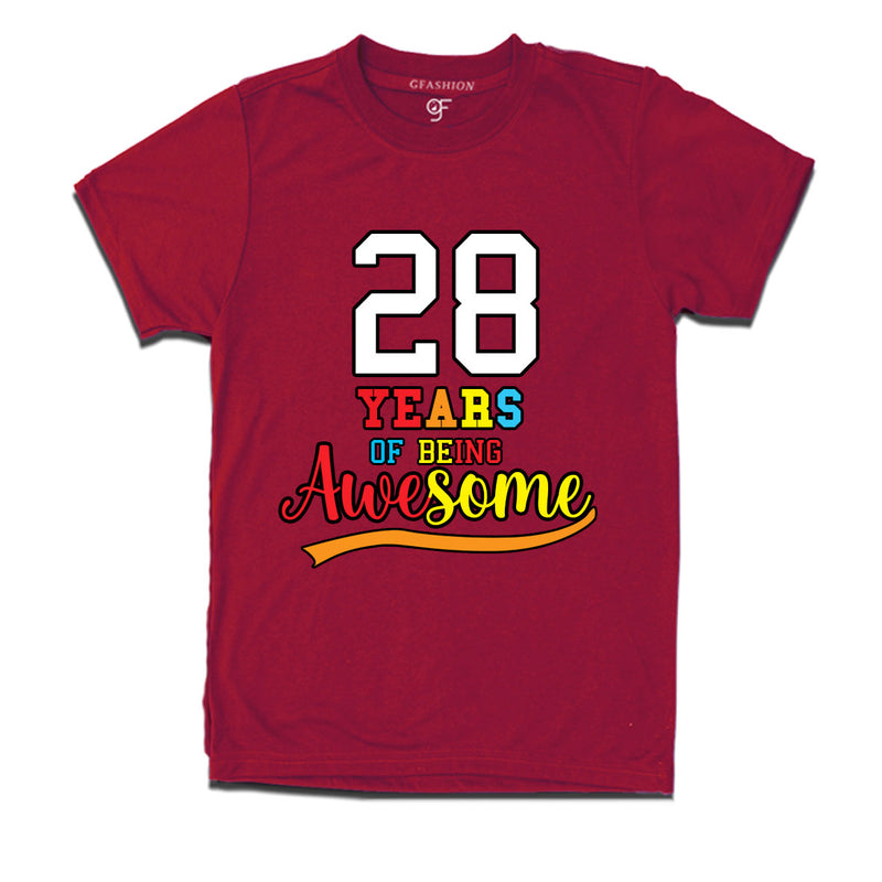 28 years of being awesome 28th birthday t-shirts