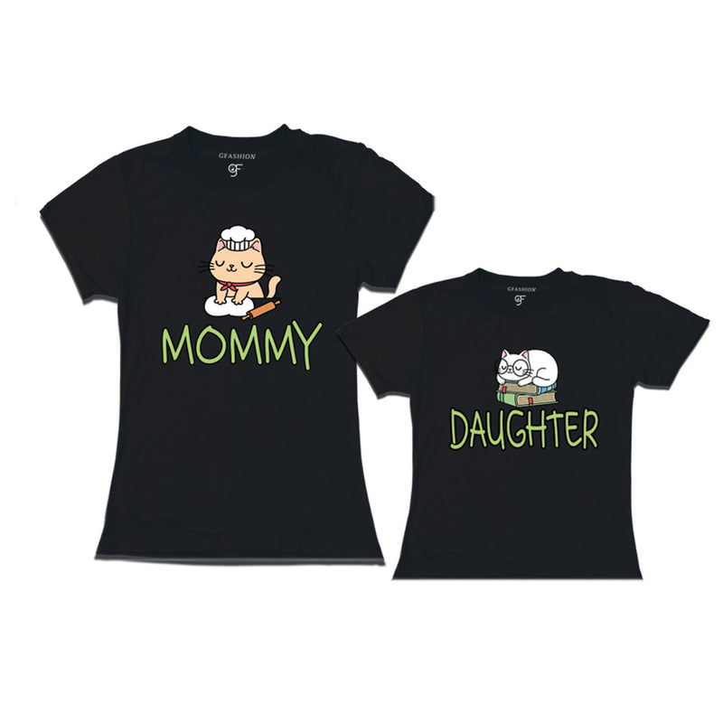 MOMMY DAUGHTER CUTE CATS MATCHING FAMILY T SHIRTS