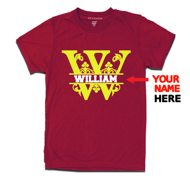 Initial W with name t shirts for kids and adults