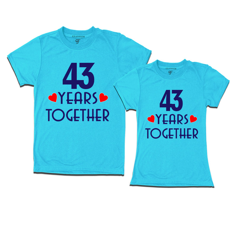 43 years together wedding anniversary couple t-shirts