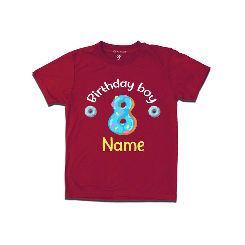 Donut Birthday boy t shirts with name customized for 8th birthday