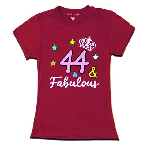 44 & Fabulous birthday women t shirts for 44th birthday