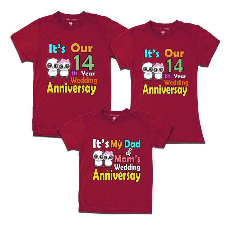 It's our 14th year wedding anniversary family tshirts.