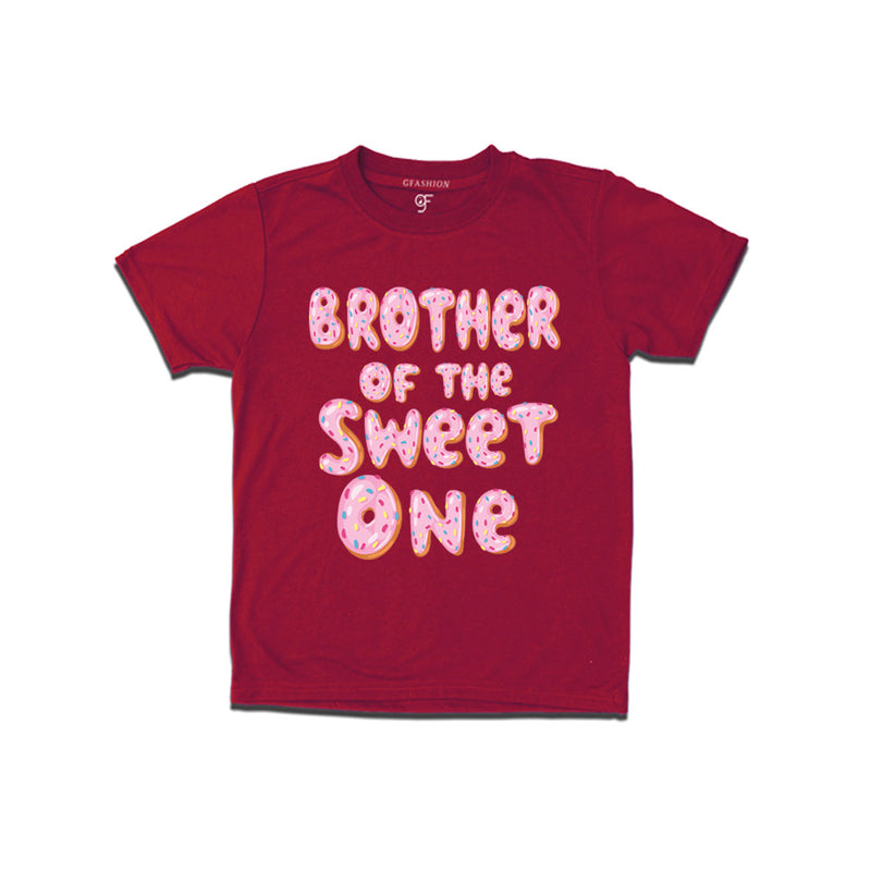 Brother of the sweet one with pink Donut boys t shirt