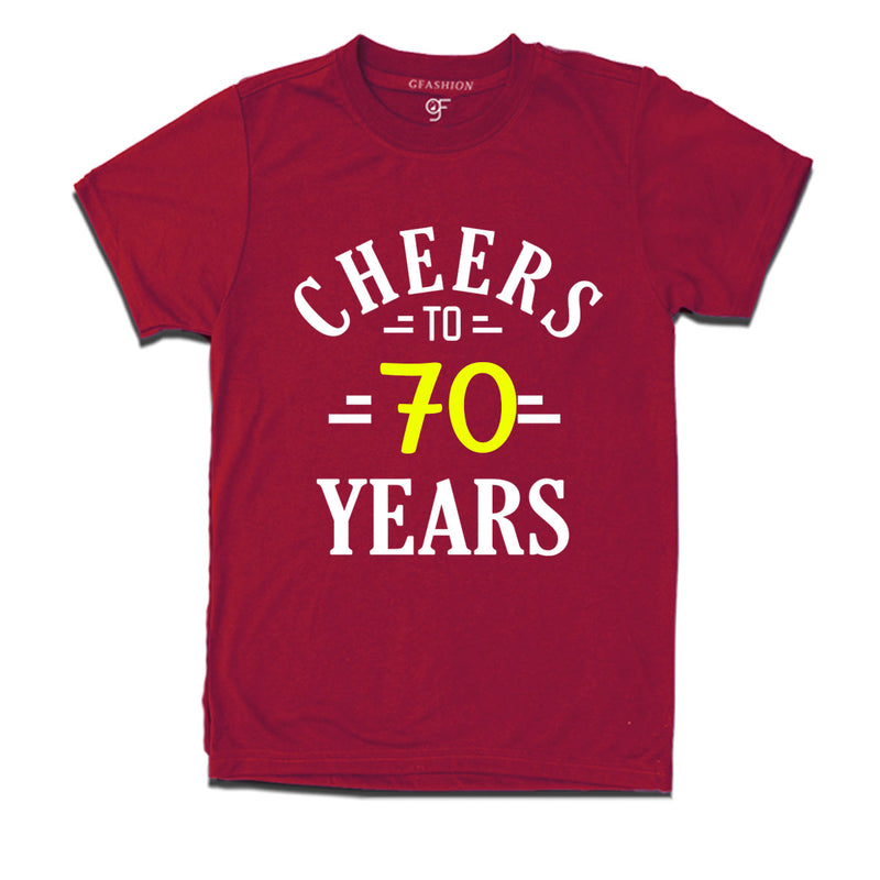 Cheers to 70 years birthday t shirts for 70th birthday