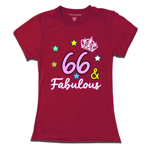 66 & Fabulous birthday women t shirts for 66th birthday