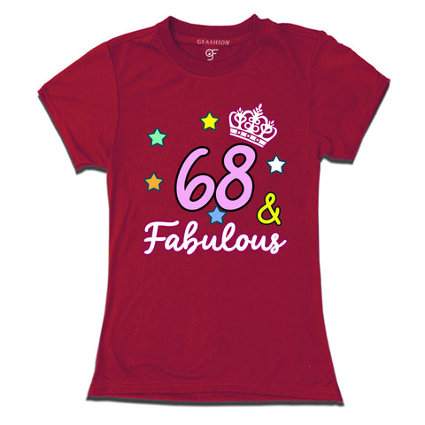 68 & Fabulous birthday women t shirts for 68th birthday