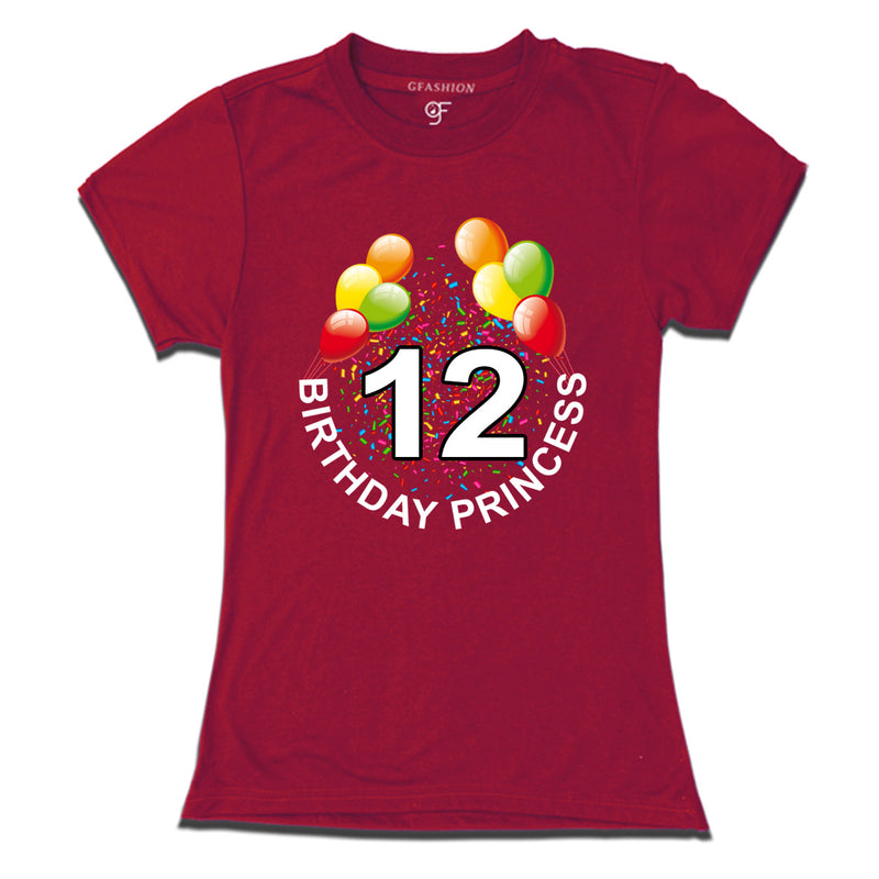 Birthday princess t shirts for 12th birthday
