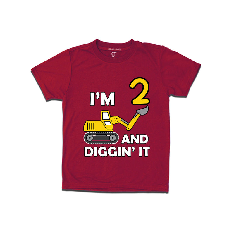 I'm 2 and Digging It t shirts for boys and girls