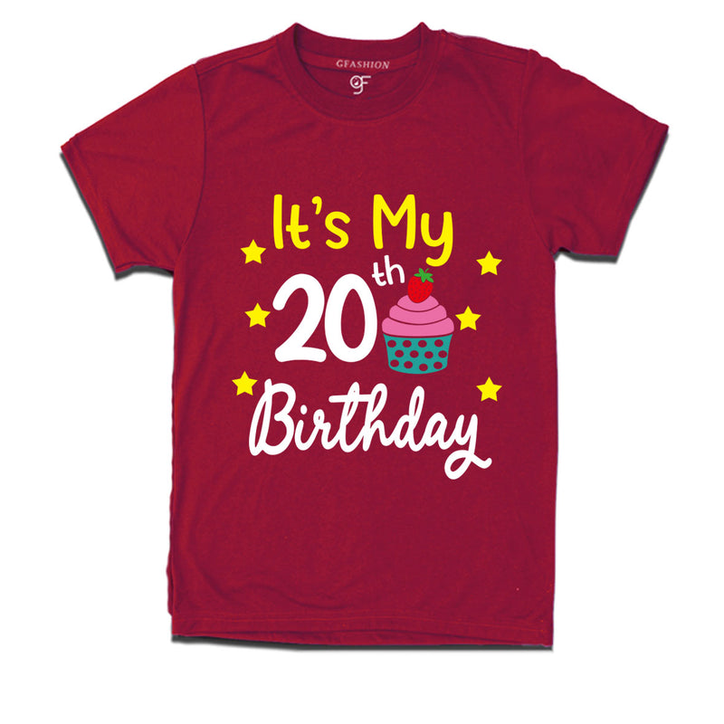 it's my 20th birthday tshirts for boy and girls