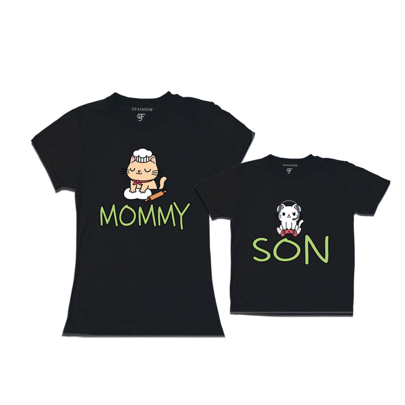 MOMMY SON CUTE CATS MATCHING FAMILY T SHIRTS