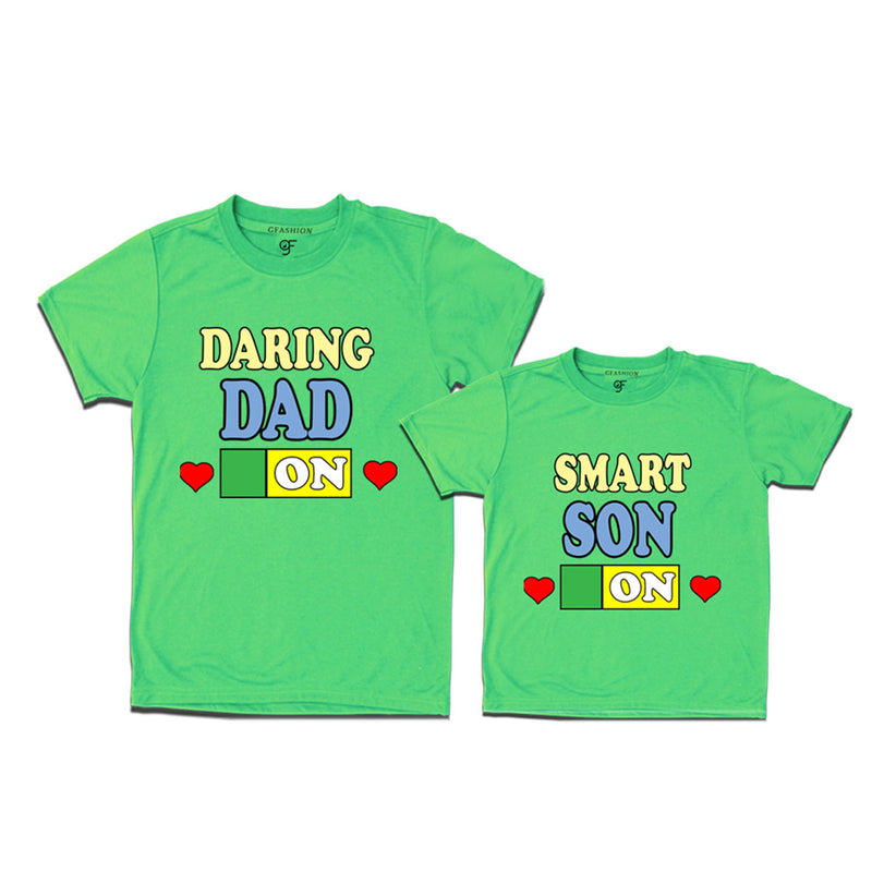 Daring dad on smart son on dad son t-shirts