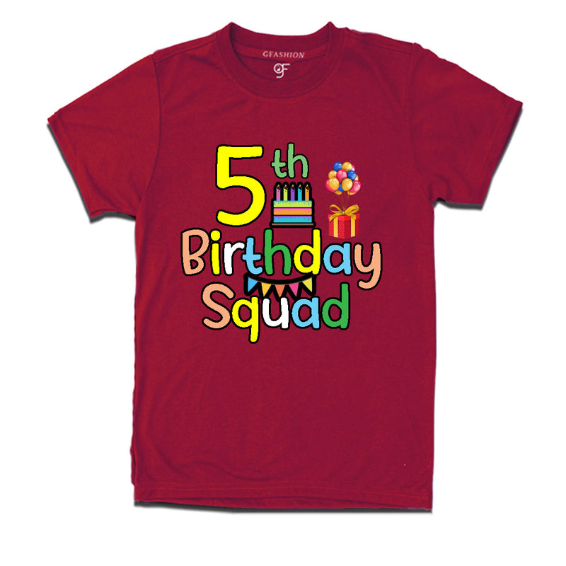 5th birthday squad t shirts