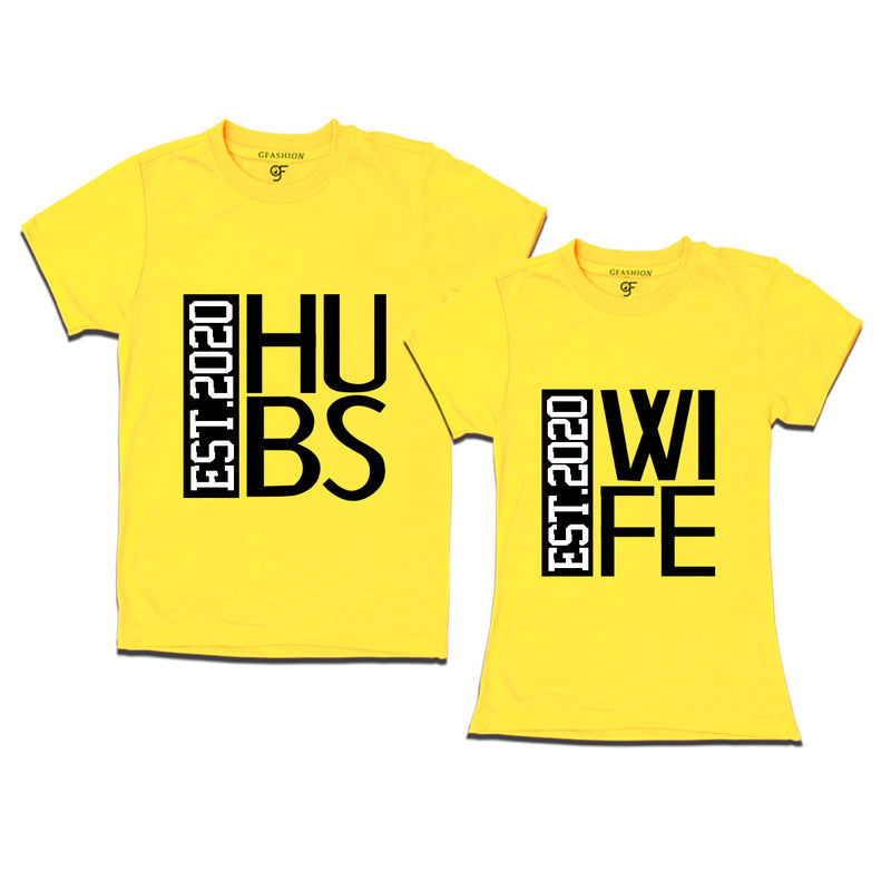 Hubs and Wife since 2020 couple t shirts