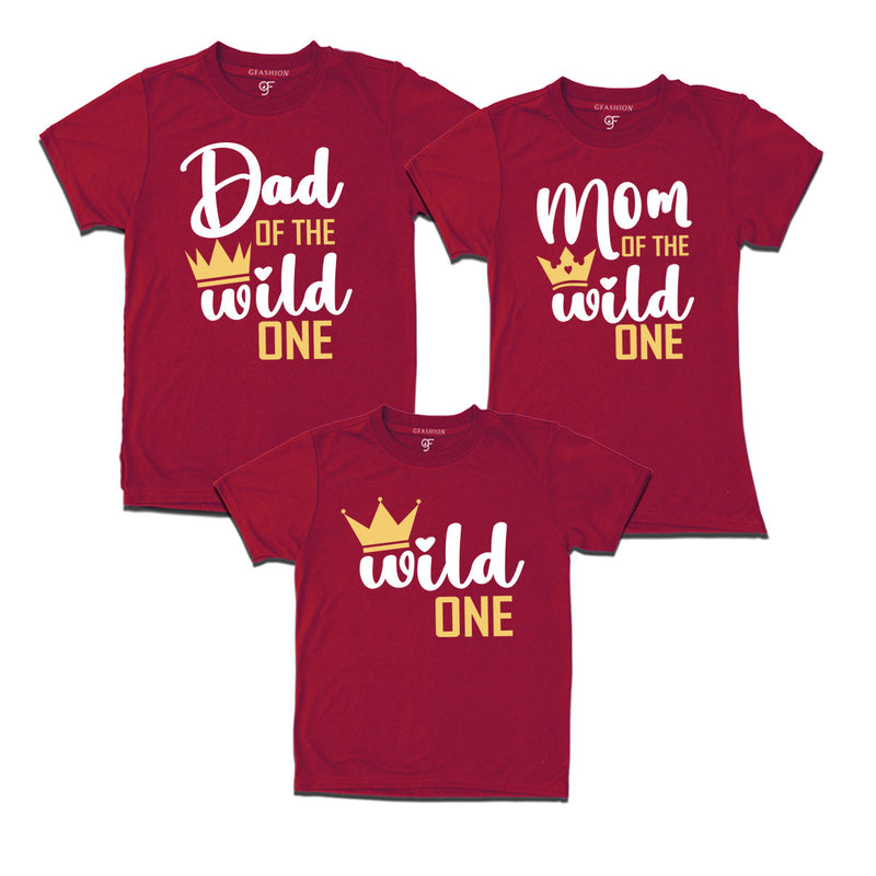 DAD OF THE WILD ONE MOM OF THE WILD ONE AND WILD ONE FAMILY T SHIRTS