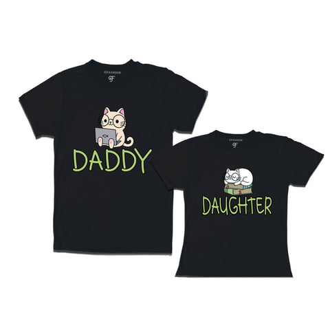 DADDY DAUGHTER CUTE CATS MATCHING FAMILY T SHIRTS