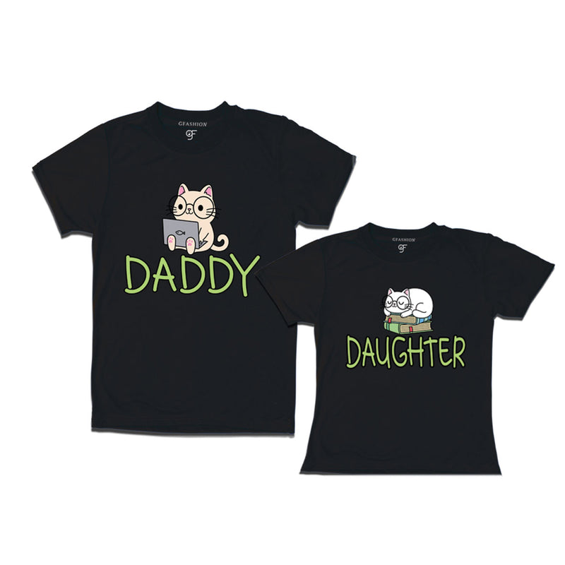 DADDY DAUGHTER CUTE CATS MATCHING FAMILY T SHIRTS