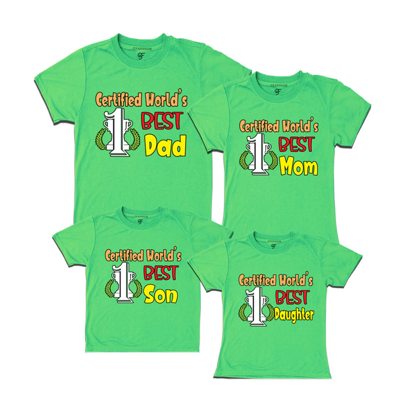 CERTIFIED WORLD'S BEST DAD MOM SON AND DAUGHTER FAMILY T SHIRTS