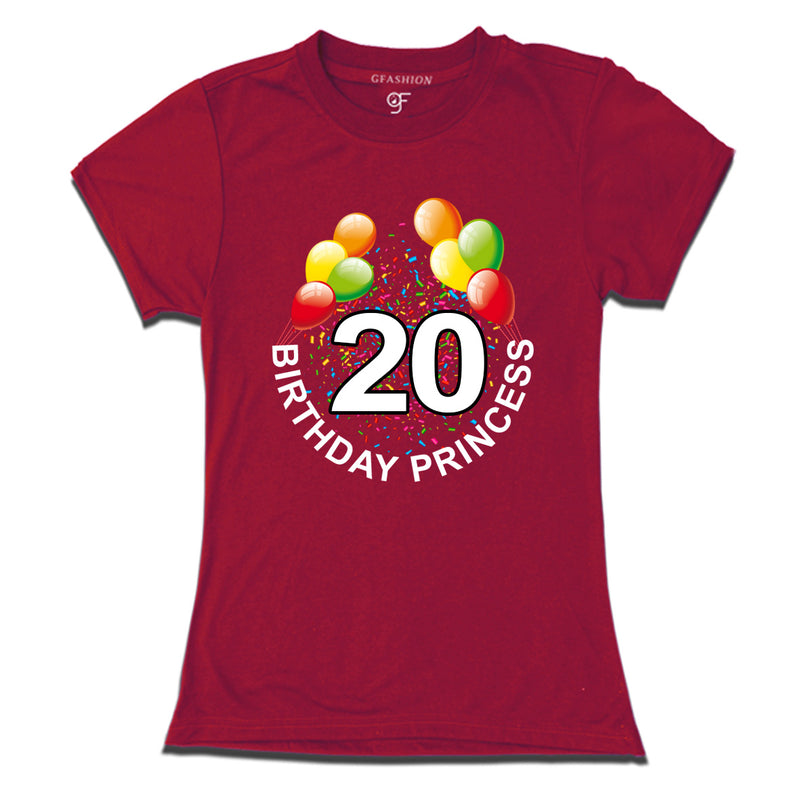 Birthday princess t shirts for 20th birthday