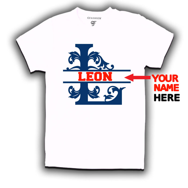 Initial L with name t shirts for kids and adults