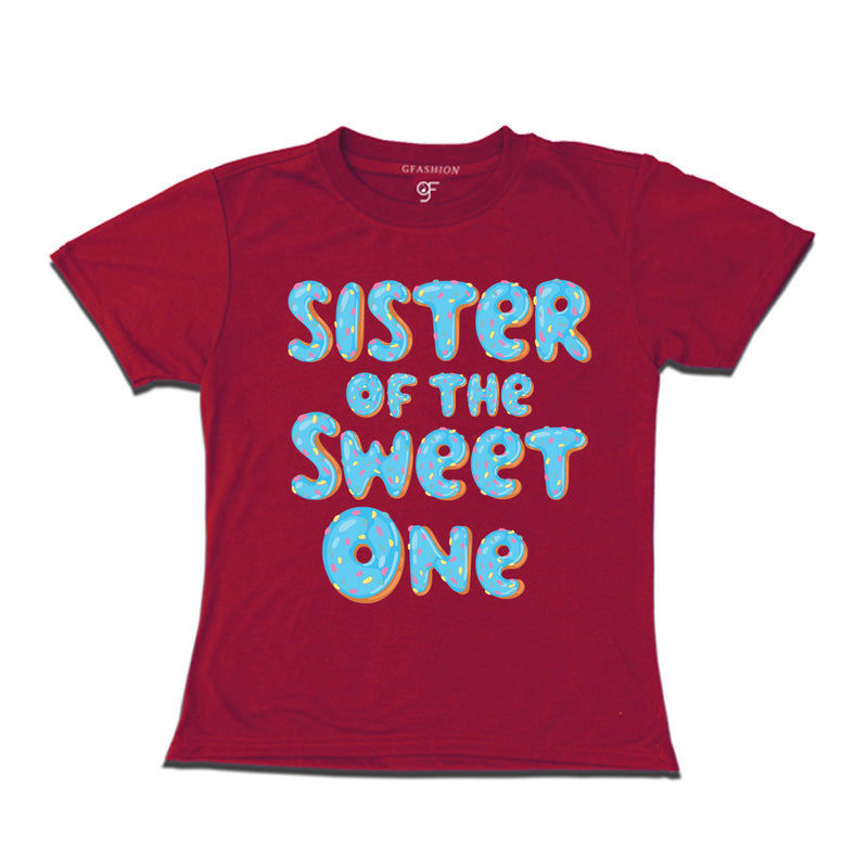 Sister of the sweet one donut girls t shirts