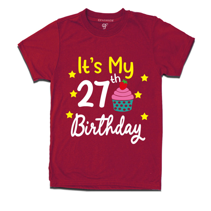 it's my 27th birthday tshirts for men's and women's