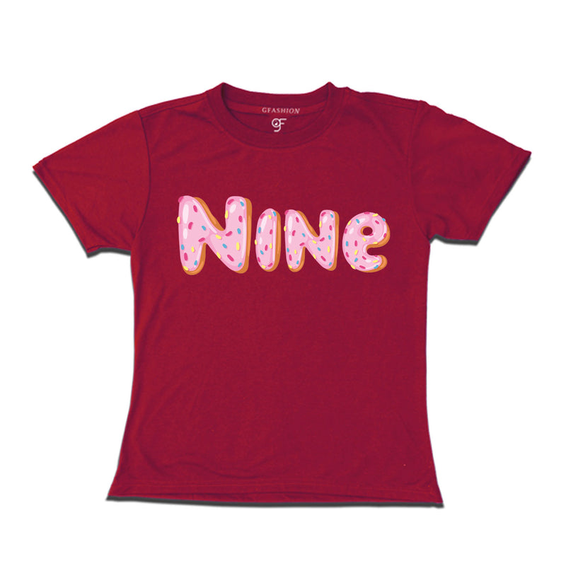 Donut Birthday girl t shirts for 9th birthday