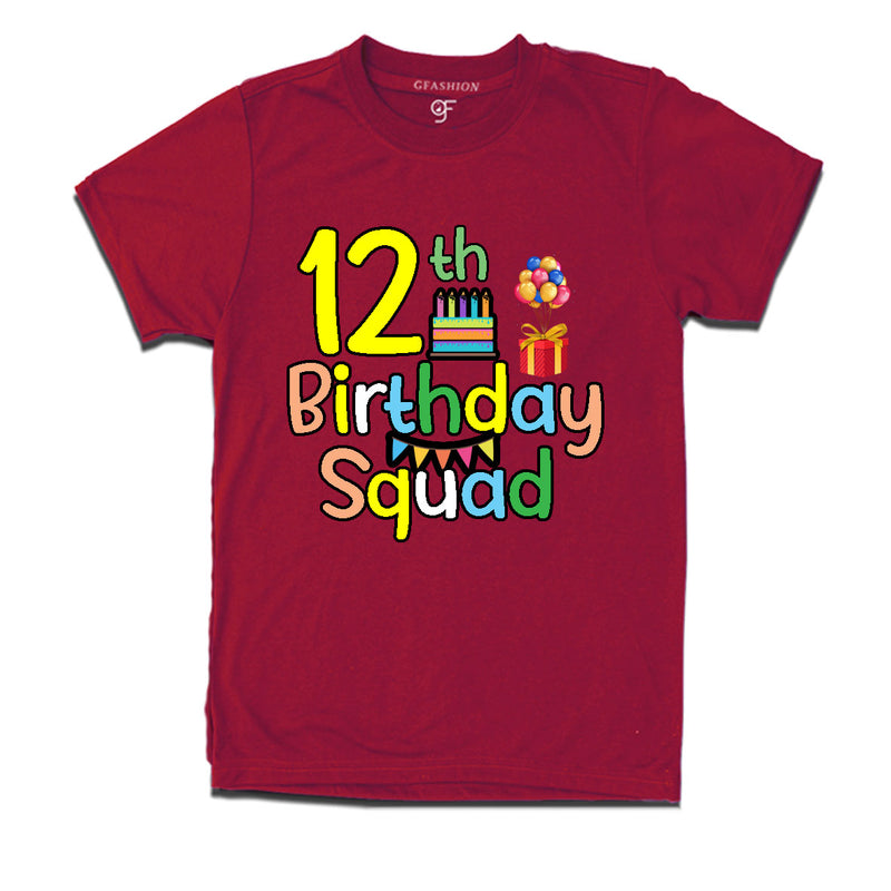 12th birthday squad t shirts