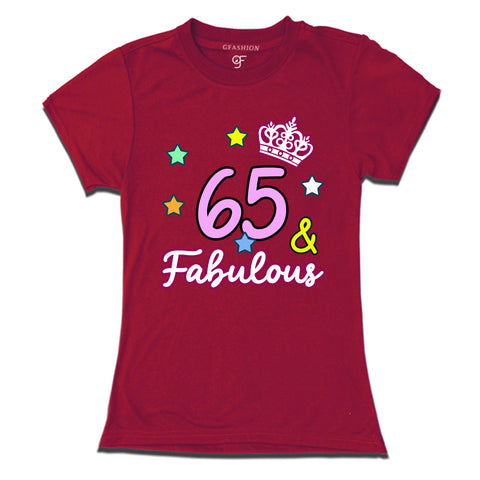 65 & Fabulous birthday women t shirts for 65th birthday