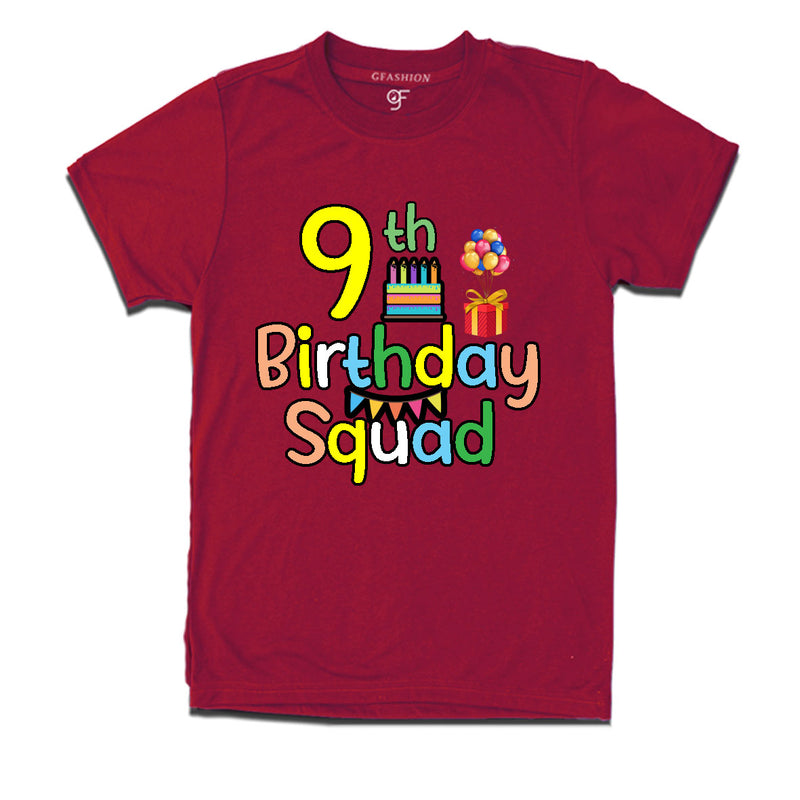 9th birthday squad t shirts