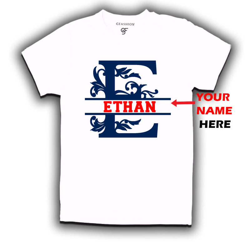 Initial E with name t shirts for kids and adults