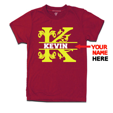 Initial K with name t shirts for kids and adults