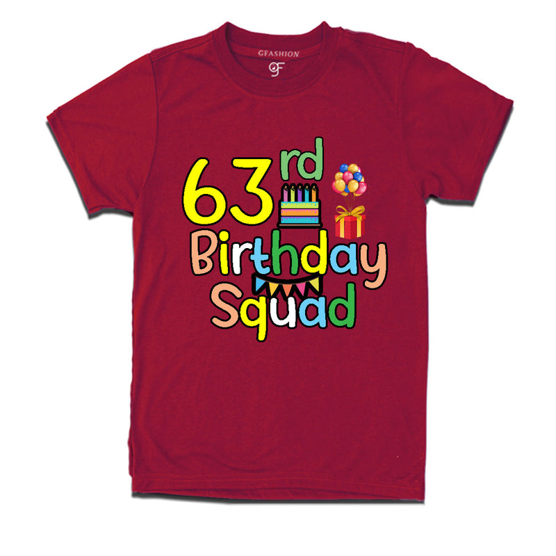 63rd birthday squad t shirts