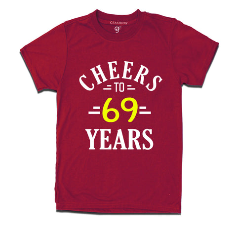Cheers to 69 years birthday t shirts for 69th birthday