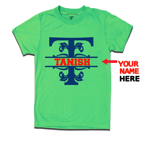Initial T with name t shirts for kids and adults
