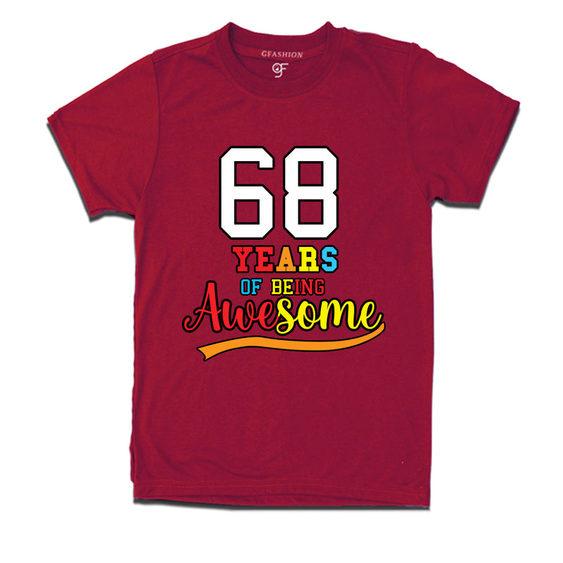 68 years of being awesome 68th birthday t-shirts