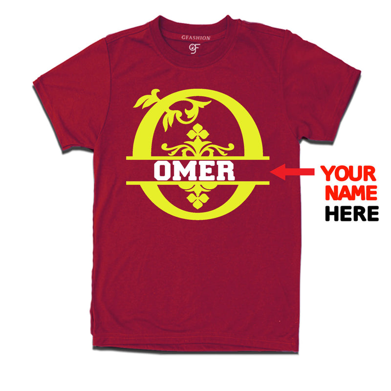 Initial O with name t shirts for kids and adults