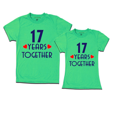 17 years together wedding anniversary couple t-shirts