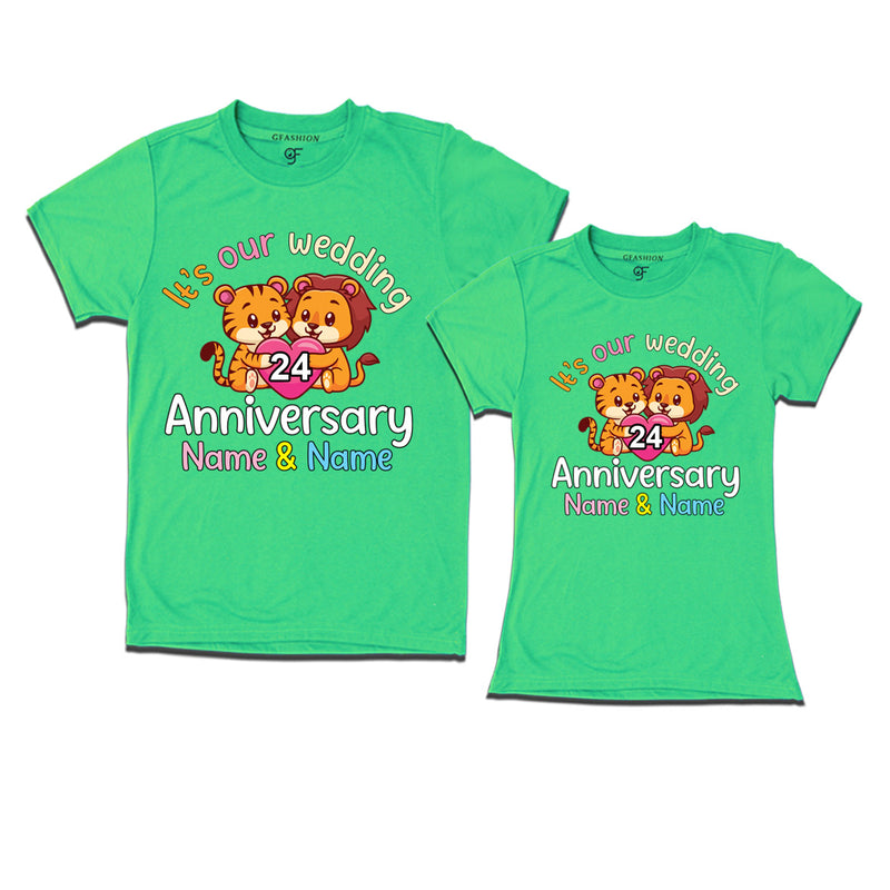 Its our wedding 24th anniversary lovely couples name customize t-shirts