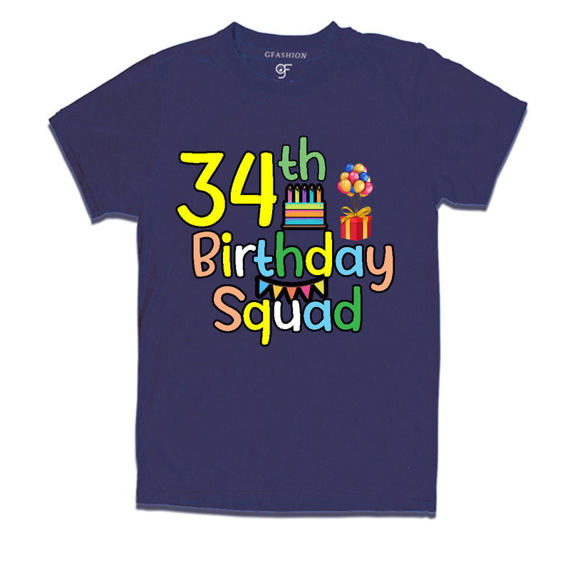 34th birthday squad t shirts