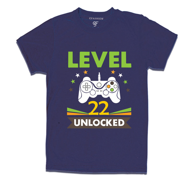 Level 22 Unlocked gamer t-shirts for 22 year old birthday