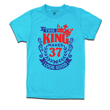 This king makes 37 look good 37th birthday mens tshirts