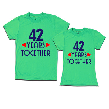42 years together wedding anniversary couple t-shirts