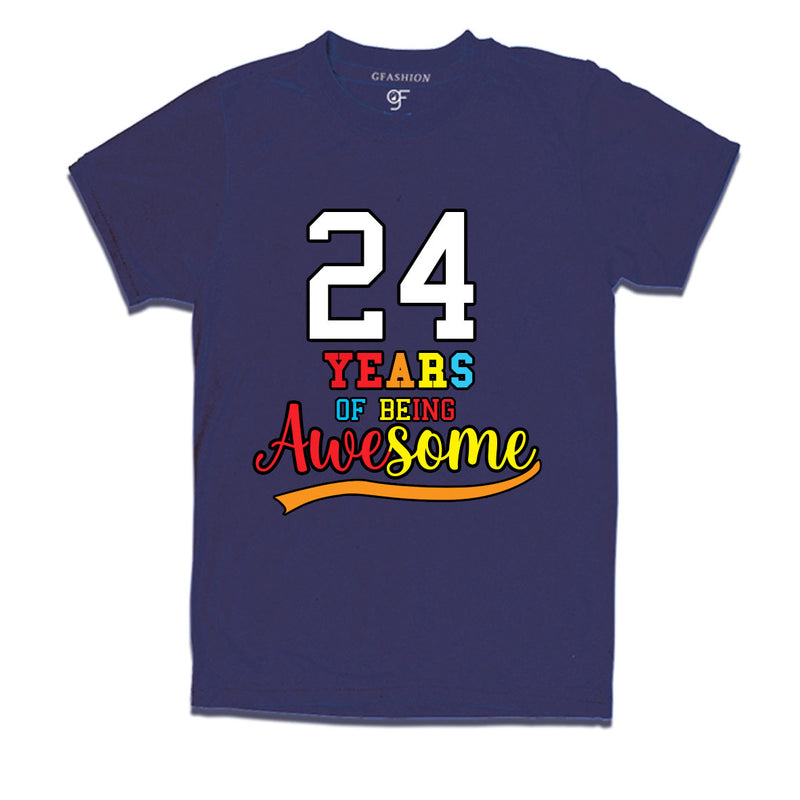 24 years of being awesome 24th birthday t-shirts