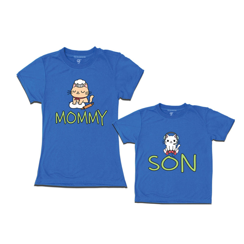 MOMMY SON CUTE CATS MATCHING FAMILY T SHIRTS